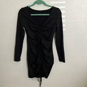 Black ruched dress